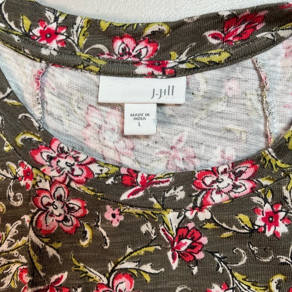 J. Jill Floral Print sleeveless, knee length dress, size L - Picture 5 of 13